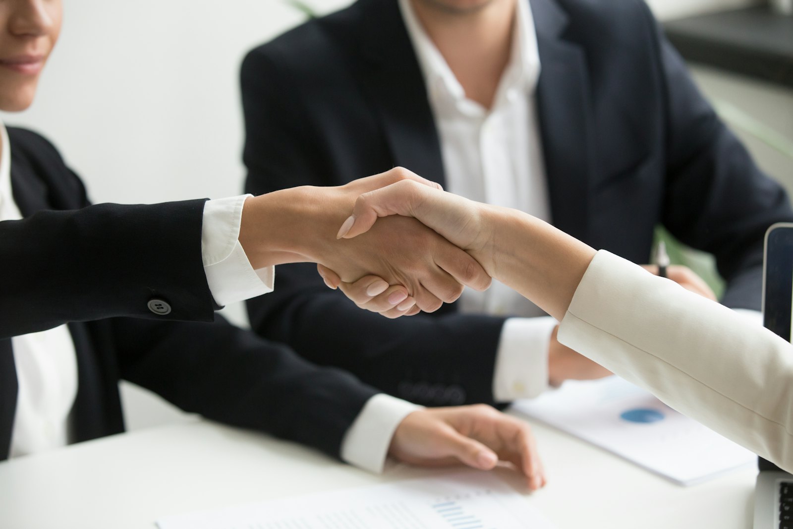 A partnership handshake